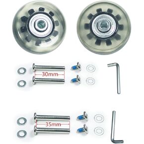 F-ber 50mm x 18mm/1.97" x 0.7" Multi Color Luggage Suitcase Wheels with 6mm ABEC 608zz Bearings, Inline Outdoor Skate Replacement Wheels Set of 2 Wheels w/Axles 30mm&35mm