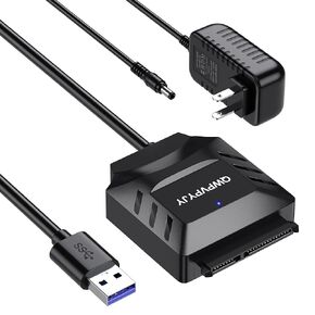 SATA to USB Adapter, USB 3.0 Hard Drive to USB Adapter for 2.5 Inch HDD/SSD, USB to Sata Adapter, External Hard Drive Reader, (No Power Supply)
