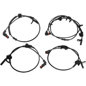 Motoforti Front Rear Left Right ABS Sensor, Wheel Speed Sensor, for Dodge Charger 2006-2010, Plastic, 4779247AC, Black, 4pcs