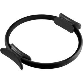 NuFit Pilates Ring Fitness Circle, Best Home Workout Equipment for Thigh/Legs, Arms and Core, Pilates Reformer Ring for Men and Women, 15" Black Ring Master
