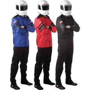 RaceQuip Racing Driver Fire Suit Jacket Single Layer SFI 3.2A/ 1 Black Small 111002
