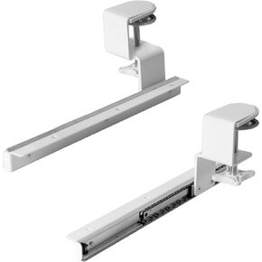 VIVO Clamp and 12 inch Rail Set for DIY Custom Wooden Keyboard Trays (Rail Set Only - Tray Not Included), Pull Out Slider Track with C-clamp Mount System, Black, MOUNT-RAIL02