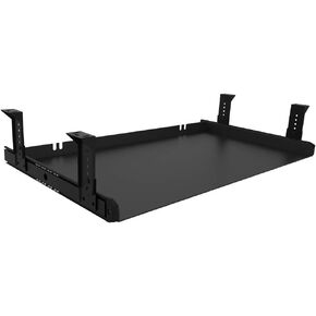 FRMSAET Under Desk Keyboard Tray Heavy-Duty All-Metal Material 20/24/30 inches Platform Computer Drawer Organizer Home Office Kitchen Bedroom Garage Storage Tool - Easy to Install.(20 inches, Black)