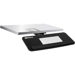 Mount-It! Sit Stand Keyboard Tray, Height Adjustable Under Desk Keyboard and Mouse Drawer, Full Motion Standing Design with 13.4 Inches of Vertical Adjustment, 26.5 in Wide Platform