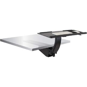 Mount-It! Sit Stand Keyboard Tray, Height Adjustable Under Desk Keyboard and Mouse Drawer, Full Motion Standing Design with 13.4 Inches of Vertical Adjustment, 26.5 in Wide Platform