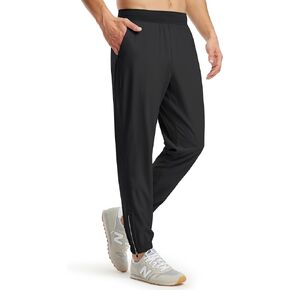 Libin Men's Joggers Pants Lightweight Quick Dry Workout Athletic Pants Running Hiking Pants with Side Zipper Pocket