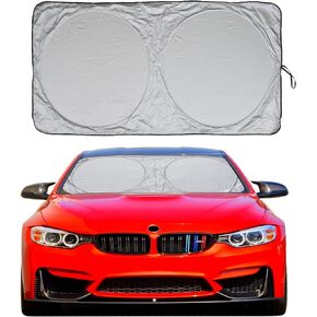 مظلة للزجاج الأمامي للسيارة مع حقيبة تخزين من A1 Sun Shade قابلة للطي للسيارات والشاحنات وسيارات الدفع الرباعي وحاجز النافذة الأمامية وغطاء واقي للملحقات الداخلية للحرارة الكبيرة