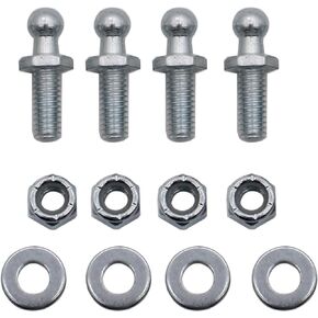 GSKMOTOR 4 Pair 10mm Ball Studs With Hardware Lock Nuts Washers 5/16-18 Thread x 3/4" Long Shank for Gas Lift Support Strut Fitting