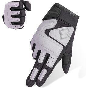 ROCKBROS Motorcycle Gloves for Men Women with SBR Palm Pad Mountain Bike Gloves Touchscreen Full Finger Shock-Absorbing Breathable Motocross Sports Gloves for Road Racing BMX ATV MTB