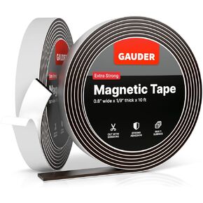 GAUDER Magnetic Tape Extra Strong | Magnetic Strips Extremely Self Adhesive (10' Long x 0.8" Wide x 1/9" Thick) | Magnet Roll in Kuwait