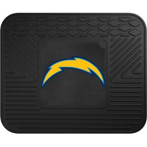FANMATS 8933 Los Angeles Chargers 2-Piece Heavy Duty Vinyl Car Mat Set, Front Row Floor Mats, All Weather Protection, Universal Fit, Deep Resevoir Design