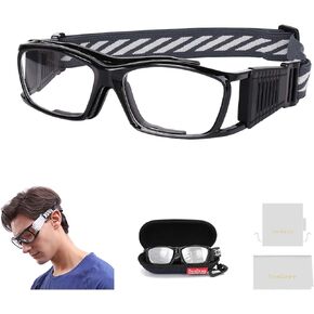 SooGree Racquetball Goggles -Sports Glasses Basketball Football Protective Eyewear Anti Fog Shock Absorption Adjustable Strap