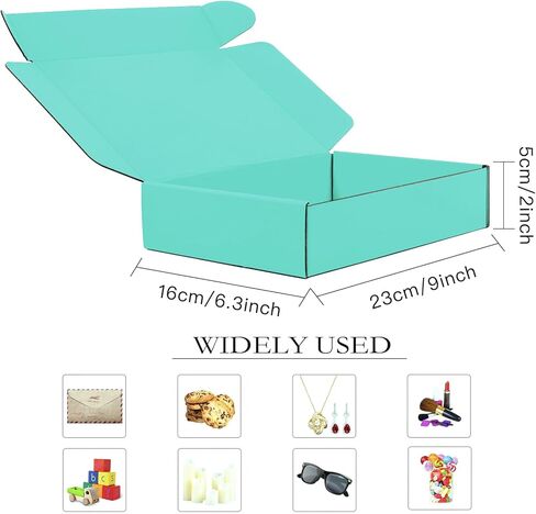 صناديق شحن من الورق المقوى، 15 عبوة من صناديق بريد صغيرة، صناديق مموجة قابلة لإعادة التدوير، صناديق تغليف هدايا للشحن، البريد، تغليف الهدايا، 9 × 6 × 2 بوصة (العشب الأخضر) in Kuwait