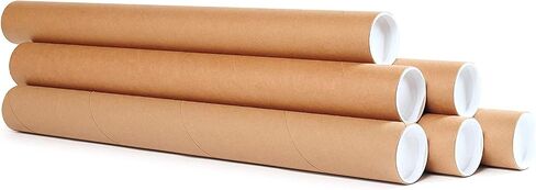 Mailing Tubes with Caps - Premium Kraft Cardboard Tubes for mailing - Shipping Tubes for posters - Size 2" x 24" (5) in Kuwait