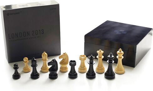 Tempest London Bundle (Set, Board, Bag, Box, Book): MagSplit Walnut & Maple Chess Board + Tempest London Tournament Chess Set + Tempest Scorebook + All-in Weatherproof Carry-all bag + Wood Storage Box in Kuwait
