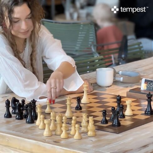 Tempest London Bundle (Set, Board, Bag, Box, Book): MagSplit Walnut & Maple Chess Board + Tempest London Tournament Chess Set + Tempest Scorebook + All-in Weatherproof Carry-all bag + Wood Storage Box in Kuwait