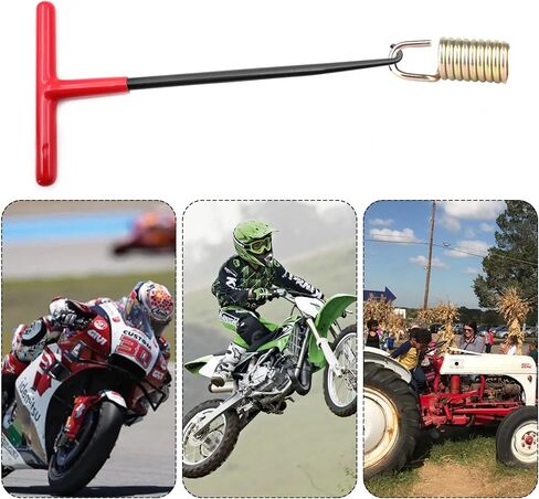 أداة خطاف زنبركية لعادم الدراجة النارية، مقبض على شكل حرف T مع طلاء مطاطي، مناسبة لإزالة الدراجة النارية الترابية، أداة التثبيت (قطعتان) in Kuwait