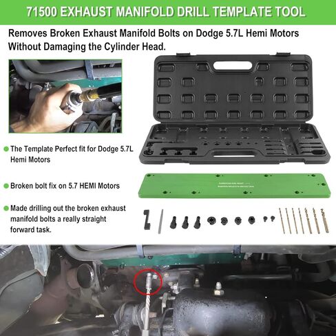 71500 Exhaust Manifold Bolt Stud Drill Template Removal Tool Kit Fit For Dodge 5.7L Hemi Motors, Remove Broken Exhaust Manifold Bolts Without Damage Cylinder Head in Saudi Arabia