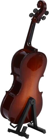 VBESTLIFE نموذج آلة موسيقية مصغرة، نموذج التشيلو الخشبي نموذج التشيلو الصغير، آلة موسيقية باس رائعة ورقيقة للهدايا والديكور المنزلي in Kuwait