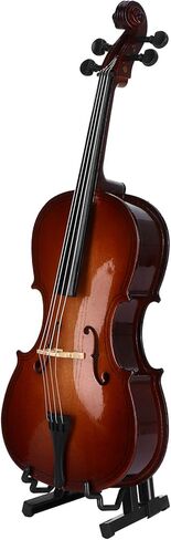 VBESTLIFE نموذج آلة موسيقية مصغرة، نموذج التشيلو الخشبي نموذج التشيلو الصغير، آلة موسيقية باس رائعة ورقيقة للهدايا والديكور المنزلي in Kuwait