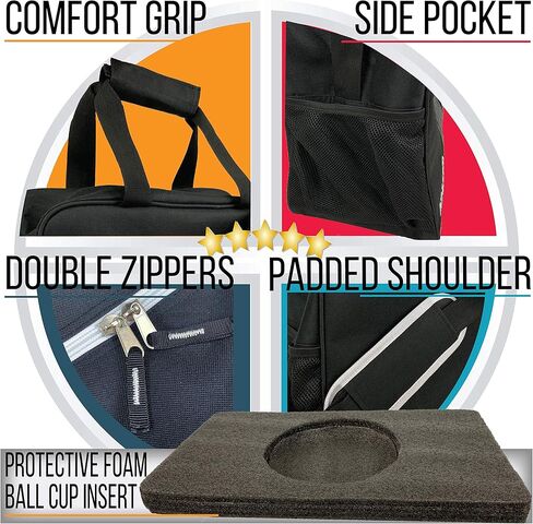 حقيبة بولينج أساسية من أتليتيكو وحزمة تلميع متأرجحة - حقيبة بولينج ذات كرة واحدة مع حامل كرة بولينج مبطن in Kuwait