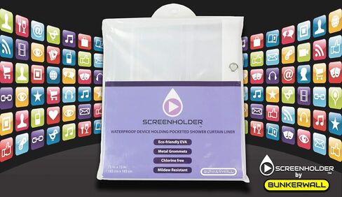 BUNKERWALL 17 Pocket Shower Curtain Liner - Holds Your iPad, Phone, Tablet or Baby Monitor. Completely Waterproof. Thick EVA 72x72 in Saudi Arabia