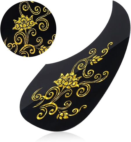 ملصق جيتار بيكجوارد من Dilwe مكون من قطعتين، واقي اختيار على شكل فاصلة لإكسسوارات الجيتار الصوتي (كرمة ذهبية) ملحقات جيتار خشبية in Kuwait