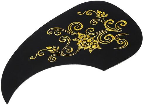 ملصق جيتار بيكجوارد من Dilwe مكون من قطعتين، واقي اختيار على شكل فاصلة لإكسسوارات الجيتار الصوتي (كرمة ذهبية) ملحقات جيتار خشبية in Kuwait