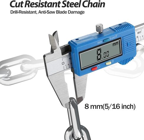 قفل سلسلة الدراجة من فاليو ماكس، مع مفتاحين قويين من الفولاذ المقاوم للصدأ، قفل سلسلة أمان عالي التحمل مضاد للسرقة بطول 3.2 قدم للدراجات/الدراجات النارية/الدراجات البخارية/الأبواب القابلة للطي in Kuwait