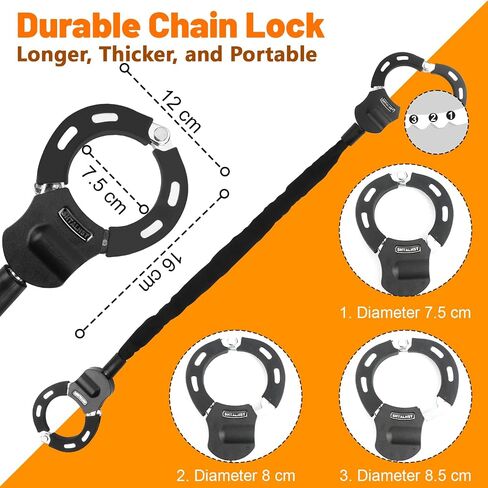 Scooter Lock, Universal Scooter Bag, Electric Scooter Accessories, Electric Scooter Locks Anti Theft, Rugged Secure Chain Locks for Bikes, Scooters, Segway Ninebot and NIU in Saudi Arabia