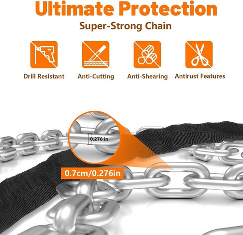 Scooter Lock, Universal Scooter Bag, Electric Scooter Accessories, Electric Scooter Locks Anti Theft, Rugged Secure Chain Locks for Bikes, Scooters, Segway Ninebot and NIU in Saudi Arabia