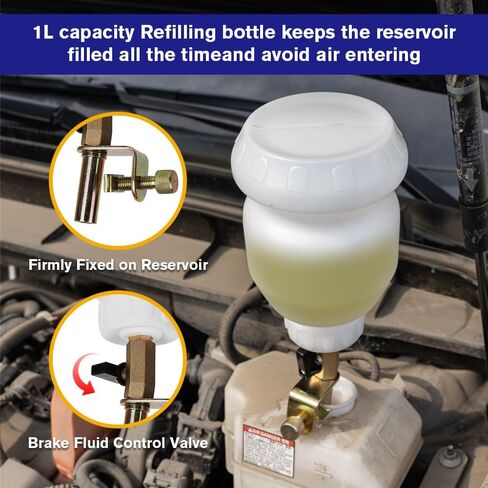 مجموعة نازف الفرامل، مضخة نازف الفرامل، مجموعة نازف الفرامل، 3 لتر مع محولات 20 قطعة وزجاجة إعادة ملء 1 لتر لجميع الموديلات المدمجة in Kuwait