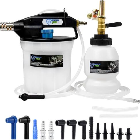 SMOTIVEPRO Pneumatic 2L Vacuum Brake Bleeder Fluid Extractor Pump Kit,Hands-Free Operation Air Pressure Brake Bleeder Tool with Adapters & 1L Refilling Bottle in Saudi Arabia