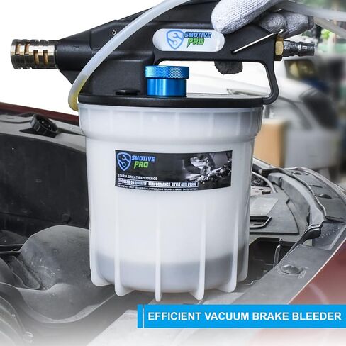 SMOTIVEPRO Pneumatic 2L Vacuum Brake Bleeder Fluid Extractor Pump Kit,Hands-Free Operation Air Pressure Brake Bleeder Tool with Adapters & 1L Refilling Bottle in Saudi Arabia