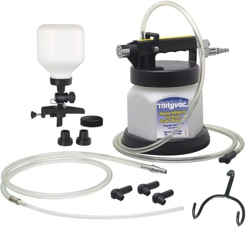 Mityvac MV6835 مجموعة الفرامل الهوائية الفاخرة التي تعمل بالهواء المضغوط ومجموعة نزيف القابض، خنق الإبهام للتحكم المتغير، قارنة التوصيل السريع، خزان 1.9 لتر in Saudi Arabia