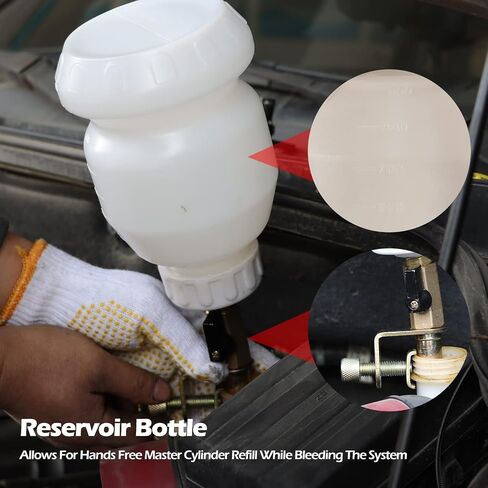 Vacuum Brake Bleeder Kit - 2L Pneumatic Brake Fluid Extractor - Power Brake & Clutch Pressure Bleeding Vacuum Pump in Kuwait