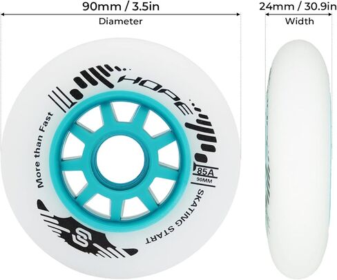 8 عبوات SKT HP 100 مم عجلات تزلج مضمنة 85A عجلات دوارة بديلة لسرعة التزلج في الهواء الطلق (100 مم (مجموعة من 8)) in Kuwait