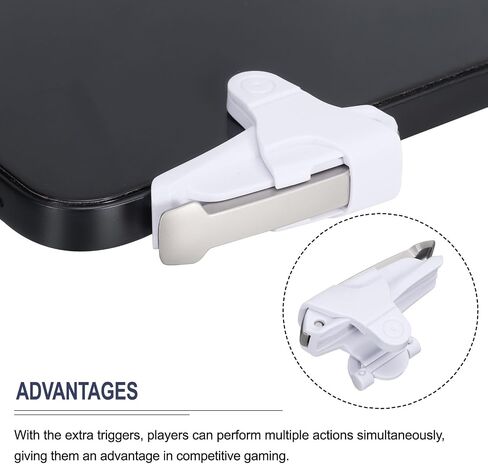 MECCANIXITY Gaming Trigger وحدة تحكم ألعاب الهاتف المحمول 1 زوج مفاتيح النار سبيكة بيضاء للهاتف الخليوي 4.7-6.5 بوصة in Saudi Arabia