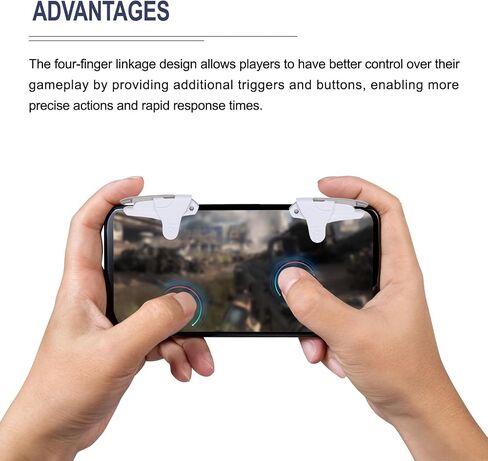 MECCANIXITY Gaming Trigger وحدة تحكم ألعاب الهاتف المحمول 1 زوج مفاتيح النار سبيكة بيضاء للهاتف الخليوي 4.7-6.5 بوصة in Saudi Arabia