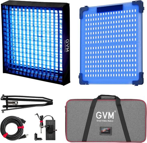 GVM 200W Flexible Led Video Light with Bluetooth Control, 360 Full Color RGB Studio Light, 2000K-10000K Foldable Photography Light with Softbox, 16 Kinds Lighting Scene, 1400pcs Led Beads in Saudi Arabia