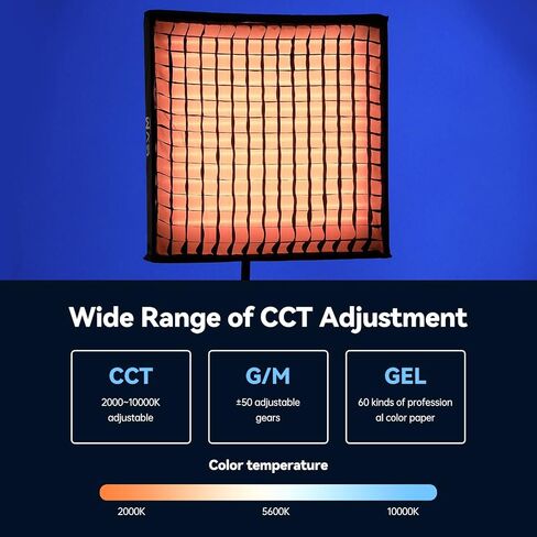 GVM 200W Flexible Led Video Light with Bluetooth Control, 360 Full Color RGB Studio Light, 2000K-10000K Foldable Photography Light with Softbox, 16 Kinds Lighting Scene, 1400pcs Led Beads in Saudi Arabia