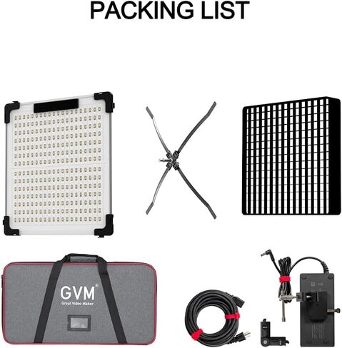 GVM 200W Flexible Led Video Light with Bluetooth Control, 360 Full Color RGB Studio Light, 2000K-10000K Foldable Photography Light with Softbox, 16 Kinds Lighting Scene, 1400pcs Led Beads in Saudi Arabia