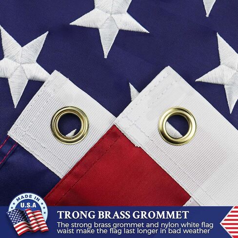 العلم الأمريكي 3x5 في الهواء الطلق صنع في الولايات المتحدة الأمريكية أعلام الولايات المتحدة الأمريكية نجوم مطرزة / نايلون شديد التحمل / خطوط مخيطة / حلقات نحاسية أقوى / أطول أمدًا مثالية للخارج in Kuwait