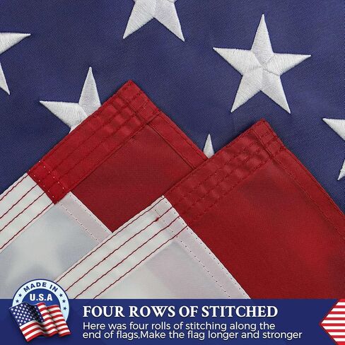 العلم الأمريكي 3x5 في الهواء الطلق صنع في الولايات المتحدة الأمريكية أعلام الولايات المتحدة الأمريكية نجوم مطرزة / نايلون شديد التحمل / خطوط مخيطة / حلقات نحاسية أقوى / أطول أمدًا مثالية للخارج in Kuwait