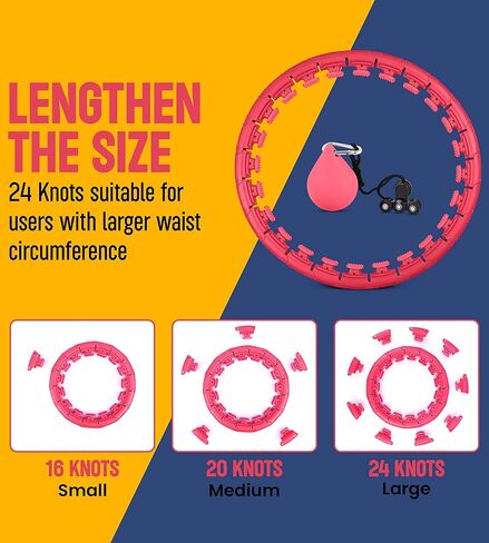 MAVIKS الذكية المرجحة هولا هوب للبالغين فقدان الوزن، وأطواق اللياقة البدنية المرجحة لمعدات فقدان الوزن، هوب إنفينيتي بالإضافة إلى حجم انفصال 24 عقدة، واللياقة البدنية البطن، للمبتدئين in Kuwait