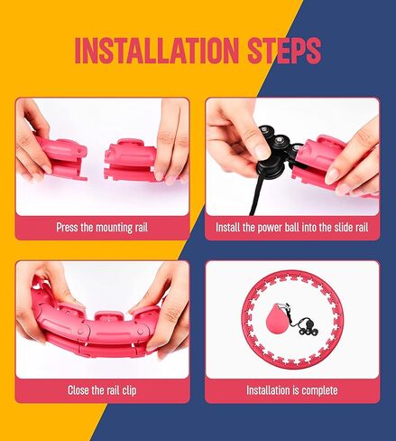 MAVIKS الذكية المرجحة هولا هوب للبالغين فقدان الوزن، وأطواق اللياقة البدنية المرجحة لمعدات فقدان الوزن، هوب إنفينيتي بالإضافة إلى حجم انفصال 24 عقدة، واللياقة البدنية البطن، للمبتدئين in Kuwait