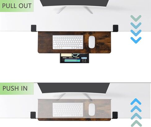 ETHU Keyboard Tray Under Desk, 26.77" X 11.81" Large Size Keyboard Tray with C Clamp-on Mount Easy to Install, Computer Keyboard Stand, Ergonomic Keyboard Tray for Home and Office (Carbon) in Saudi Arabia