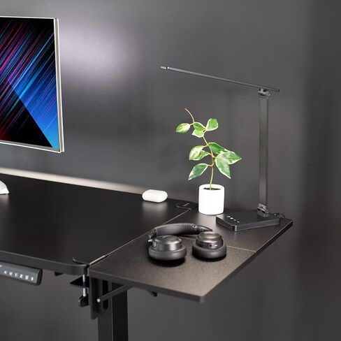 VIVO Clamp-on 30 x 12 بوصة (14 بما في ذلك المشابك) موسع مكتب، دعم المعصم، صينية لوحة مفاتيح قابلة للطي، حامل طاولة لمكاتب الجلوس، أسود، DESK-EXT30 in Kuwait