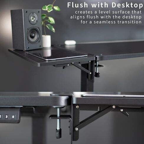 VIVO Clamp-on 30 x 12 inch (14 Including Clamps) Desk Extender, Wrist Support, Foldable Keyboard Tray, Table Mount for Sit Stand Desks, Black, DESK-EXT30 in Saudi Arabia