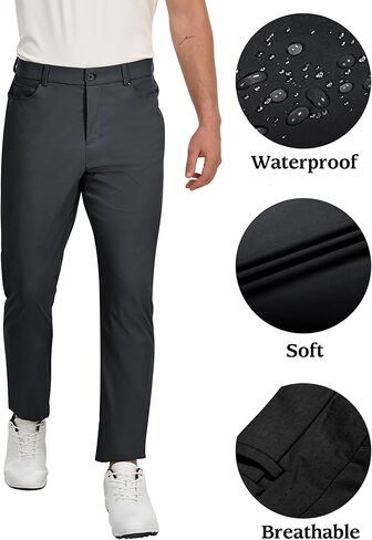 بنطال جولف رجالي مع 5 جيوب 30 بوصة/32 بوصة مقاس نحيف قابل للتمدد سريع الجفاف للمشي لمسافات طويلة للرجال in Kuwait